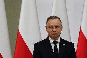 President Of Poland Andrzej Duda In Krakow