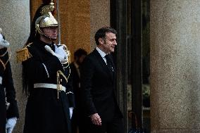 Macron Receives Armenian PM Nikol Pachinian At Elysee Palace