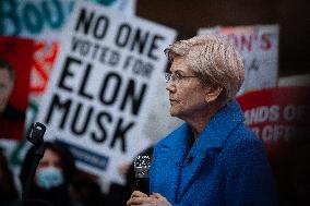 Protest against Musk’s closure of the Consumer Financial Protection Bureau