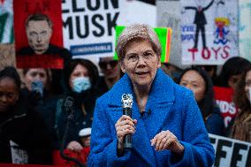 Protest against Musk’s closure of the Consumer Financial Protection Bureau