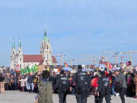 Police Officers At A Demonstration In Munich