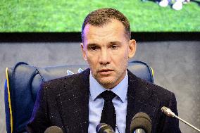 Press conference of Ukrainian Association of Football President Andriy Shevchenko in Kyiv