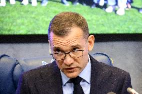 Press conference of Ukrainian Association of Football President Andriy Shevchenko in Kyiv