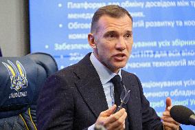 Press conference of Ukrainian Association of Football President Andriy Shevchenko in Kyiv