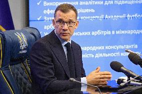 Press conference of Ukrainian Association of Football President Andriy Shevchenko in Kyiv