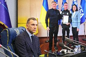 Press conference of Ukrainian Association of Football President Andriy Shevchenko in Kyiv