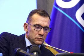 Press conference of Ukrainian Association of Football President Andriy Shevchenko in Kyiv