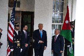 President Donald J Trump Greets The King Of Jordan And The Crown Prince Of Jordan