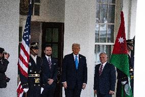 President Donald J Trump Greets The King Of Jordan And The Crown Prince Of Jordan