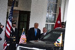 President Donald J Trump Greets The King Of Jordan And The Crown Prince Of Jordan