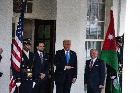 President Donald J Trump Greets The King Of Jordan And The Crown Prince Of Jordan