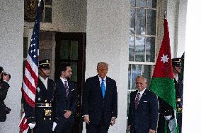 President Donald J Trump Greets The King Of Jordan And The Crown Prince Of Jordan