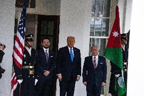 President Donald J Trump Greets The King Of Jordan And The Crown Prince Of Jordan