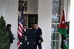 President Donald J Trump Greets The King Of Jordan And The Crown Prince Of Jordan