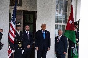 President Donald J Trump Greets The King Of Jordan And The Crown Prince Of Jordan