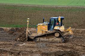 Construction Site For A Half Interchange On The A7 Motorway At The Reventin-Vaugris