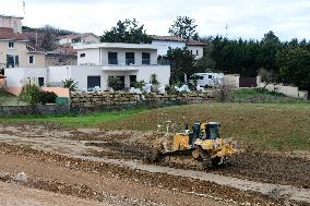 Construction Site For A Half Interchange On The A7 Motorway At The Reventin-Vaugris