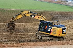 Construction Site For A Half Interchange On The A7 Motorway At The Reventin-Vaugris