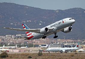 Diverse aircraft taking off