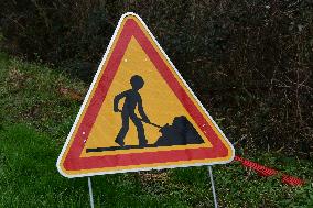 Construction Site For A Half Interchange On The A7 Motorway At The Reventin-Vaugris