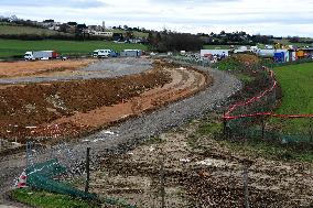 Construction Site For A Half Interchange On The A7 Motorway At The Reventin-Vaugris