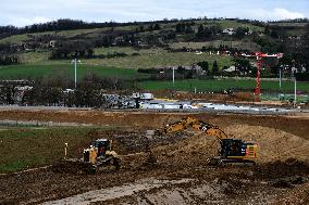 Construction Site For A Half Interchange On The A7 Motorway At The Reventin-Vaugris