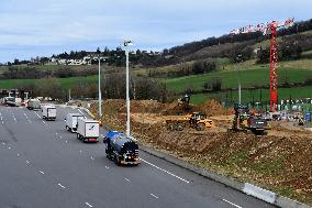 Construction Site For A Half Interchange On The A7 Motorway At The Reventin-Vaugris