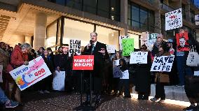 Rally To Prevent DOGE's Elon Musk's Closing Of The CFPB