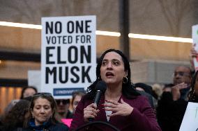 Rally To Prevent DOGE's Elon Musk's Closing Of The CFPB