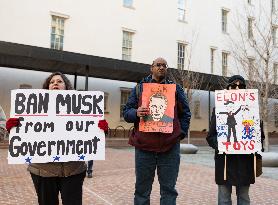 Rally To Prevent DOGE's Elon Musk's Closing Of The CFPB