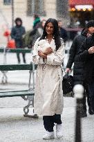 Carlos Sainz Jr. And Simone Ashley At L'Oreal Filming - Paris