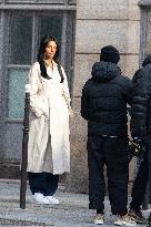 Carlos Sainz Jr. And Simone Ashley At L'Oreal Filming - Paris