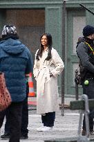 Carlos Sainz Jr. And Simone Ashley At L'Oreal Filming - Paris