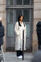 Carlos Sainz Jr. And Simone Ashley At L'Oreal Filming - Paris