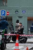 Carlos Sainz Jr. And Simone Ashley At L'Oreal Filming - Paris