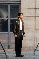 Carlos Sainz Jr. And Simone Ashley At L'Oreal Filming - Paris