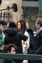 Carlos Sainz Jr. And Simone Ashley At L'Oreal Filming - Paris