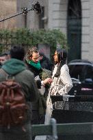 Carlos Sainz Jr. And Simone Ashley At L'Oreal Filming - Paris