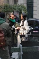 Carlos Sainz Jr. And Simone Ashley At L'Oreal Filming - Paris