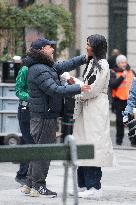 Carlos Sainz Jr. And Simone Ashley At L'Oreal Filming - Paris