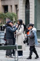 Carlos Sainz Jr. And Simone Ashley At L'Oreal Filming - Paris