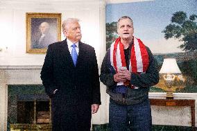 President Trump Welcomes Released Russian Prisoner Mark Fogel at White House