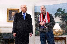 President Trump Welcomes Released Russian Prisoner Mark Fogel at White House