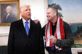 President Trump Welcomes Released Russian Prisoner Mark Fogel at White House