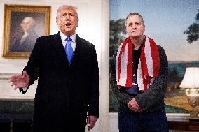 President Trump Welcomes Released Russian Prisoner Mark Fogel at White House