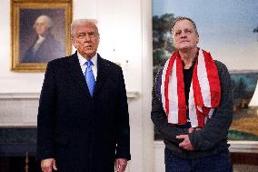 President Trump Welcomes Released Russian Prisoner Mark Fogel at White House