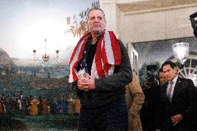 President Trump Welcomes Released Russian Prisoner Mark Fogel at White House