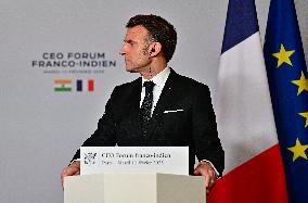 President Macron And Indian PM Modi At Franco-Indian Economic Forum Closing - Paris