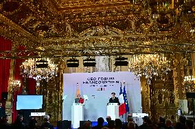 President Macron And Indian PM Modi At Franco-Indian Economic Forum Closing - Paris