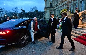 President Macron And Indian PM Modi At Franco-Indian Economic Forum Closing - Paris